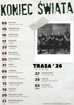 Sosnowiec Wydarzenie Koncert Koniec Świata - Trasa '26